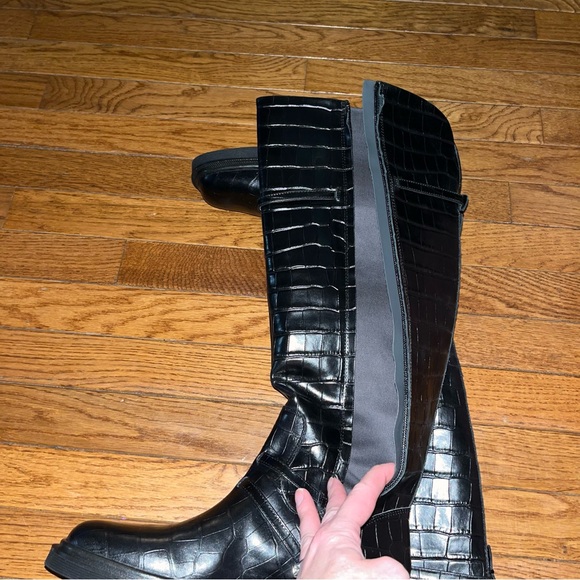 SARTO By Franco Sarto Ainsley Knee High Boot Black Croc Print Women’s Size 8 - Picture 8 of 15